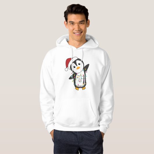 Pinguïns met kerstwinterpinguïns hoodie (Voorkant volledig)
