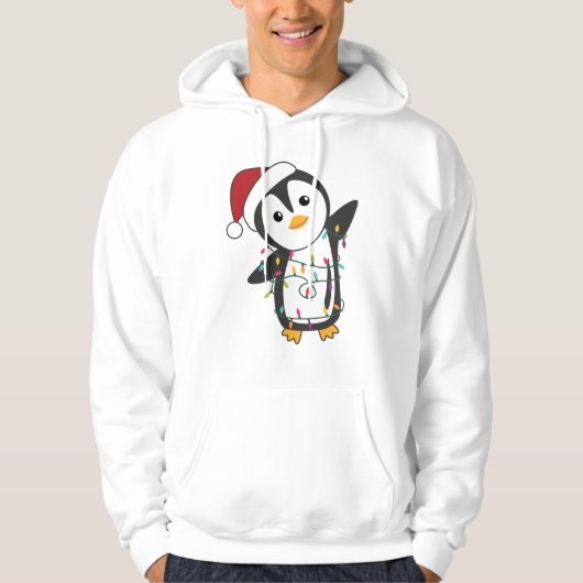 Pinguïns met kerstwinterpinguïns hoodie (Voorkant)
