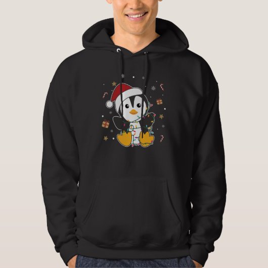 Pinguïns met kerstwinterpinguïns hoodie (Voorkant)