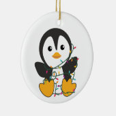 Pinguïns met kerstwinterpinguïns keramisch ornament (Rechts)