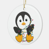 Pinguïns met kerstwinterpinguïns keramisch ornament (Links)