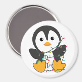 Pinguïns met kerstwinterpinguïns magneet (Voorkant / Achterkant)