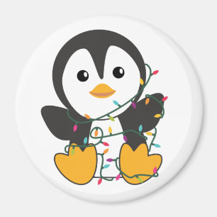 Pinguïns met kerstwinterpinguïns magneet