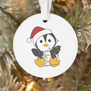 Pinguïns met kerstwinterpinguïns ornament