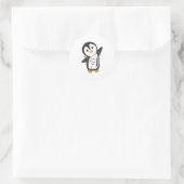 Pinguïns met kerstwinterpinguïns ronde sticker (Tas)