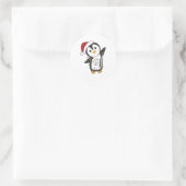 Pinguïns met kerstwinterpinguïns ronde sticker (Tas)