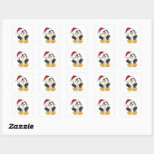 Pinguïns met kerstwinterpinguïns vierkante sticker (Vel)