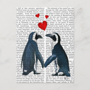 pinguïns met liefdesharten briefkaart