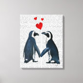 pinguïns met liefdesharten canvas afdruk (Voorkant)