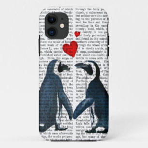 pinguïns met liefdesharten iPhone 11 hoesje