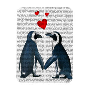 pinguïns met liefdesharten magneet
