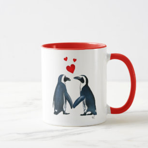 pinguïns met liefdesharten mok
