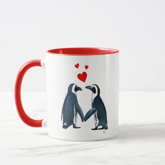 pinguïns met liefdesharten mok (Links)