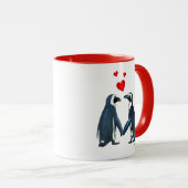 pinguïns met liefdesharten mok (Voorkant rechts)