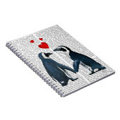 pinguïns met liefdesharten notitieboek (Rechterzijde)