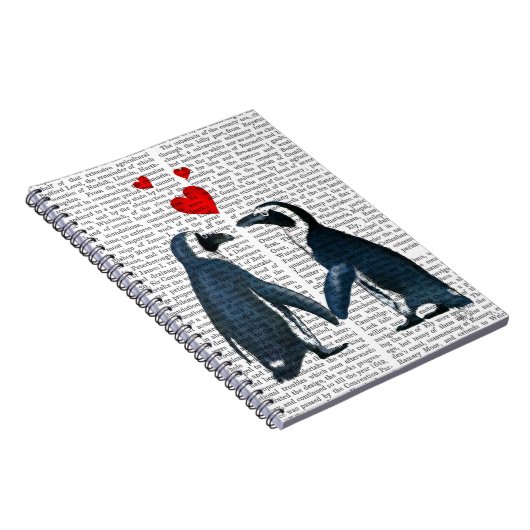 pinguïns met liefdesharten notitieboek (Rechterzijde)
