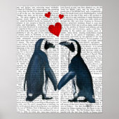 pinguïns met liefdesharten poster (Voorkant)