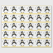 Pinguïns met Muzieknoten Cadeaupapier (Vlak)
