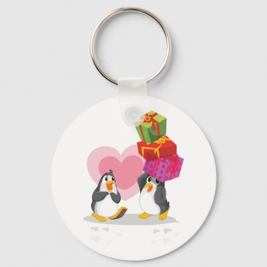 Pinguïns met Sleutelhanger van Cadeaus met cadeaus (Voorkant)
