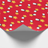 Pinguïns met ster - cadeaupapier (Hoek)