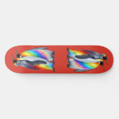 Pinguïns met trots staan samen persoonlijk skateboard (Horizontaal)