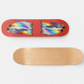 Pinguïns met trots staan samen persoonlijk skateboard (Horizontaal)