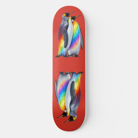 Pinguïns met trots staan samen persoonlijk skateboard (Voorkant)