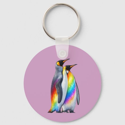 Pinguïns met trots staan samen sleutelhanger (Voorkant)