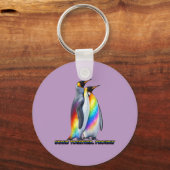 Pinguïns met trots staan samen sleutelhanger (Achterkant)