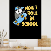 Pinguïns nu rijd ik naar school poster (Keuken)