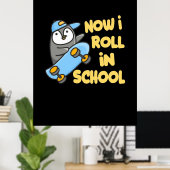 Pinguïns nu rijd ik naar school poster (Thuiskantoor)