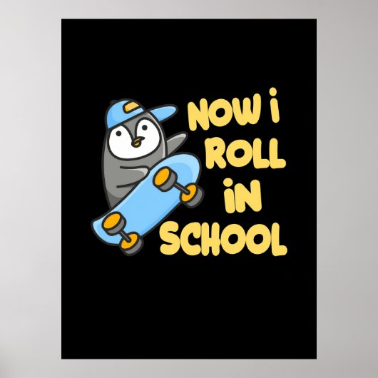 Pinguïns nu rijd ik naar school poster (Voorkant)