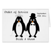Pinguïns Ontwerp Bruiloft Orde van Service (Voorkant Horizontaal)