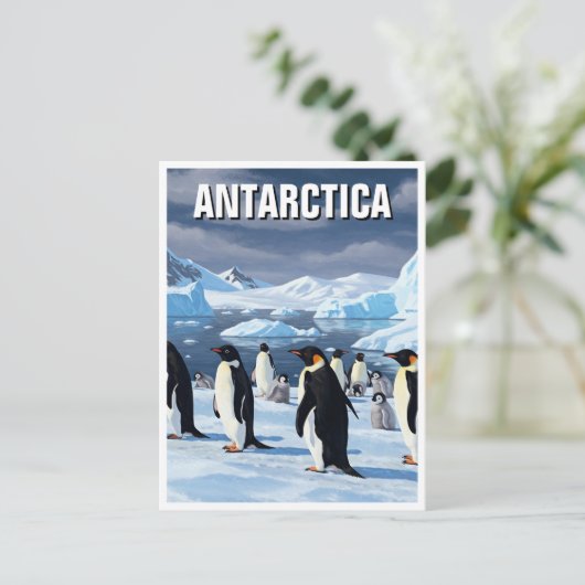 Pinguïns op Antarctica Reizen Briefkaart (Staand voorkant)