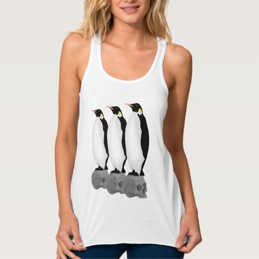 Pinguïns op Antarctica staan op schedels Tanktop (Voorkant)
