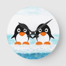 pinguïns op de klok van iceburg
