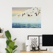 Pinguïns op ijs, afdrukken poster (Thuiskantoor)