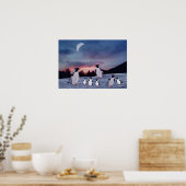 Pinguïns op ijsdruk poster (Keuken)