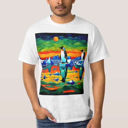 Pinguïns op ijsschotsen t-shirt (Voorkant)