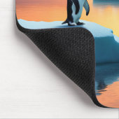 Pinguïns op smeltende ijsbergen muismat (Hoek)