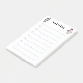 Pinguïns op witte gelinieerde takenlijst post-it® notes (Schuin)