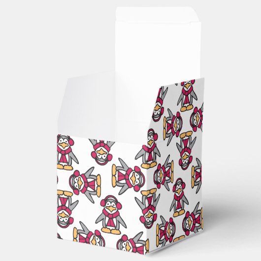 Pinguïns patroon Kerstmis gunst doos Bedankdoosjes (Geopend)