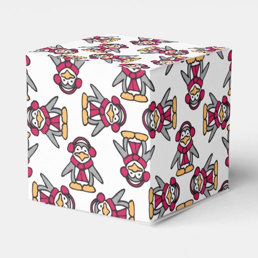 Pinguïns patroon Kerstmis gunst doos Bedankdoosjes (Achterkant)