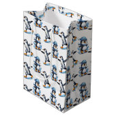 Pinguïns Patroon Ontwerp Medium Cadeauzakje (Voorkant Gekanteld)