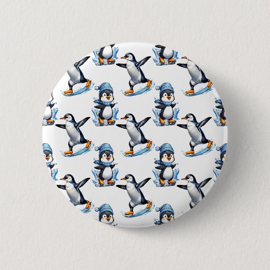 Pinguïns Patroon Ontwerp Ronde Button 5,7 Cm (Voorkant)