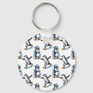 Pinguïns Patroon Ontwerp Sleutelhanger