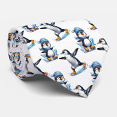 Pinguïns Patroon Ontwerp Stropdas (Opgerold)