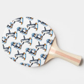 Pinguïns Patroon Ontwerp Tafeltennisbatje (Zijkant)