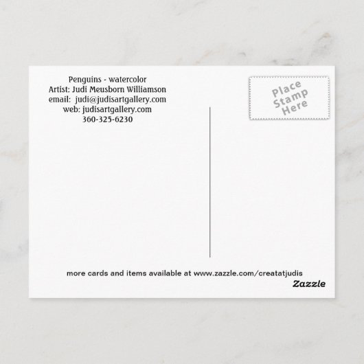 Pinguins postkaart (Achterkant)