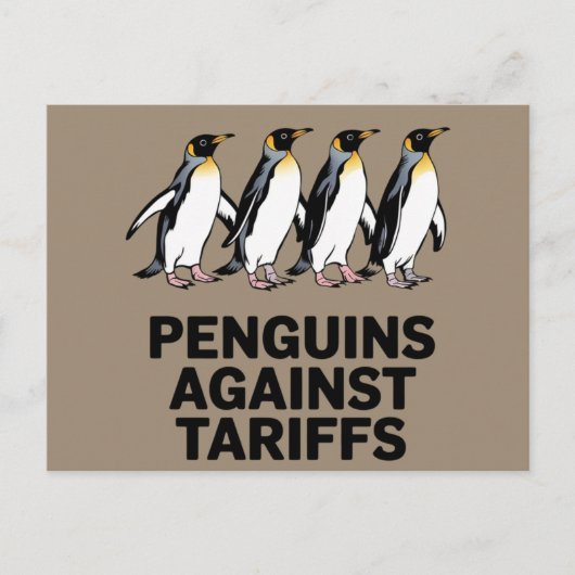  pinguïns protesteren tegen heffingen briefkaart (Voorkant)